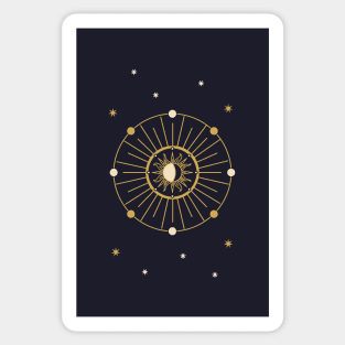 Golden Moon and Sun Astrology 2 Sticker